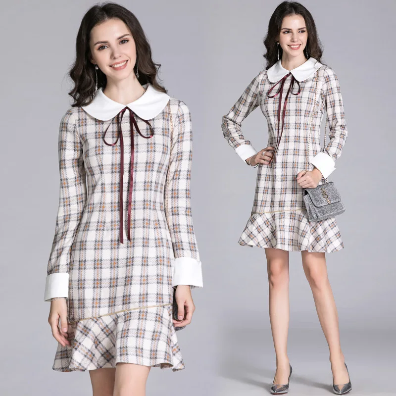 

New Products Women's Dress Graceful Dress New Style INS Hong Kong Style Elegant Early Autumn Base Skirt