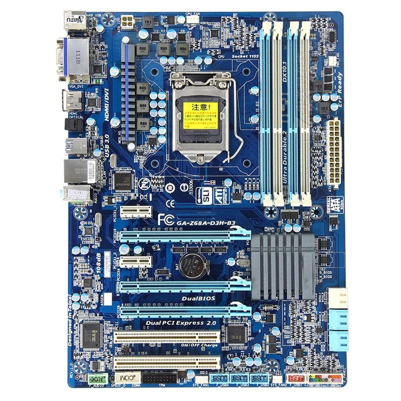 

For Gigabyte GA-Z68A-D3H-B3 Desktop motherboard Intel Z68 chipset LGA 1155 ATX DDR3 32GB SATA3.0 USB3.0 100% tested intact
