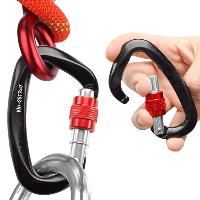 Climbing Carabiners, Locking Carabiner Clip O-shaped 25kn Rock Climbing  Carabiner Hook With Screwgate For Climbing, Rappelling, Hammocks, Dog  Leash, W