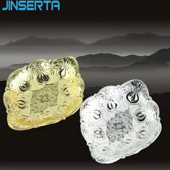 

JINSERTA Metal Storage Tray Jewelry Display Plate Luxury Gold Dessert Fruit Snack Nuts Plate for Home Party Restaurant KTV Decor