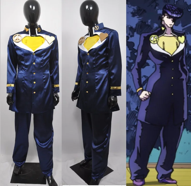

JoJo's Bizarre Adventure 4 Josuke Higashikata Cosplay Costume Blue Suit Uniform