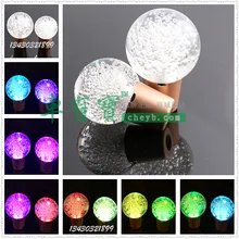 Круглый кристалл шестерни сдвиг головы автомобильный ремень зарядное устройство светодиодный ручной ряд переключения передач акриловая сферическая головка переключения передач 55 мм