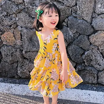 

2020 Summer Fashion Floral Clothing Newborn 1 2 3 4 5 6 7Year Girl Baby Birthday Dress Clothes Infant Print Flower Cotton Dress