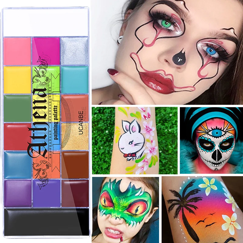 

20 цветов, Нетоксичная краска для лица, боди-арт, краска для тела, масляная татуировка, косметика, косметика, искусство, вечеринка на Хэллоуин