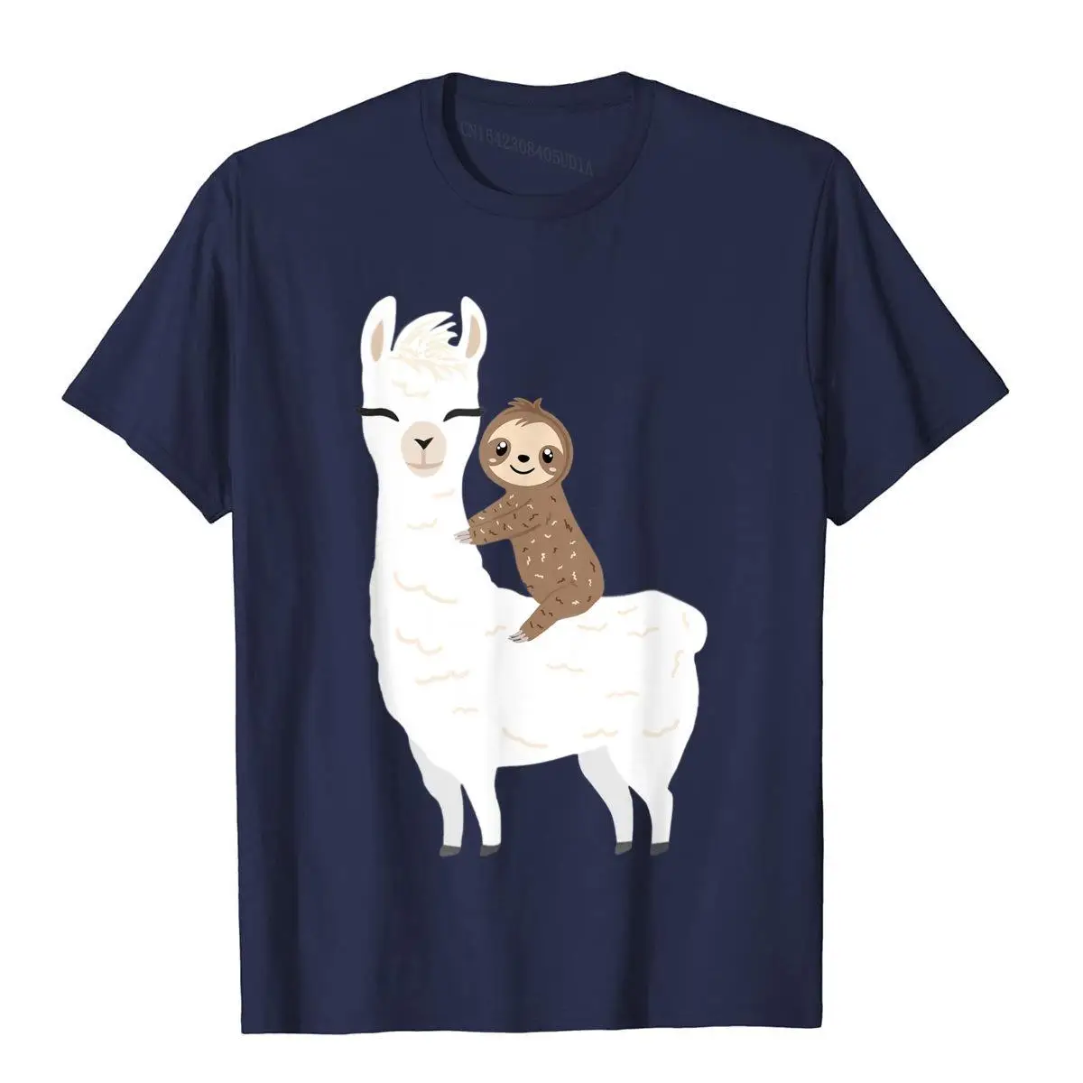 Sloth Riding Llama funny Gift Shirt Birthday Boy Girl Kids T-Shirt__97A3467navy