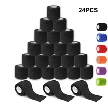 24 шт., тату-ручка, бинты, покрытие, обертывания, 5 см, нетканые, водонепроницаемые, самоклеющиеся, для пальцев, защита запястья, для тату, аксессуары