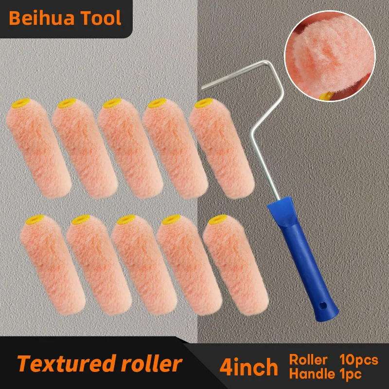 11PCSset4inchPaintRollerBrush10cmOrangePeelTexturedRollersforWallDecoration