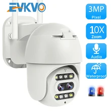 3MP Cámara cámara IP WIFI Dual-cámara Sistema de lente PTZ cámara de seguridad de Casa 10X cámara con Zoom CCTV P2P velocidad Domo cámara de Auto de seguimiento