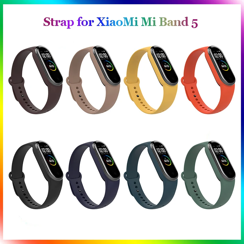 Браслет для Xiaomi Mi Band 5 спортивные часы силиконовый сменный ремешок браслет Miband |