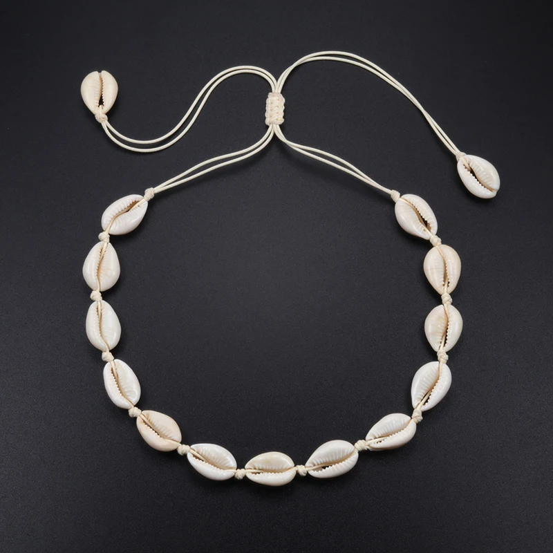 Collar de concha Bohemia para mujer, Gargantilla de conchas de playa, cadena de cuerda para clavícula hecha a mano, regalos de joyería para chica Vsco