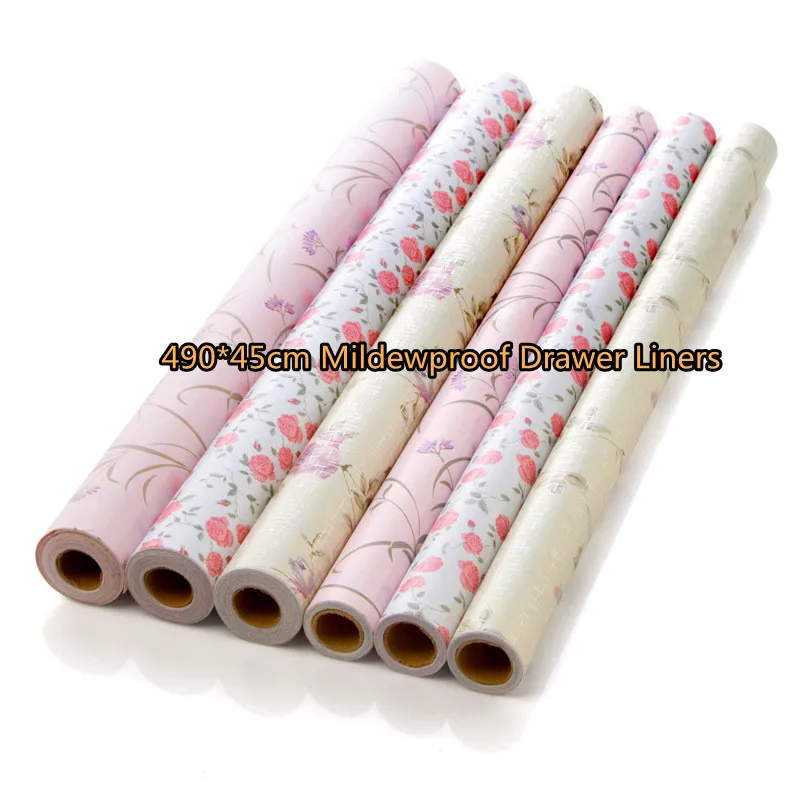 490*45cm Adhesive Mildewproof Paper Drawer Liners Shoe Mats Wardrobe Liners Mothproof