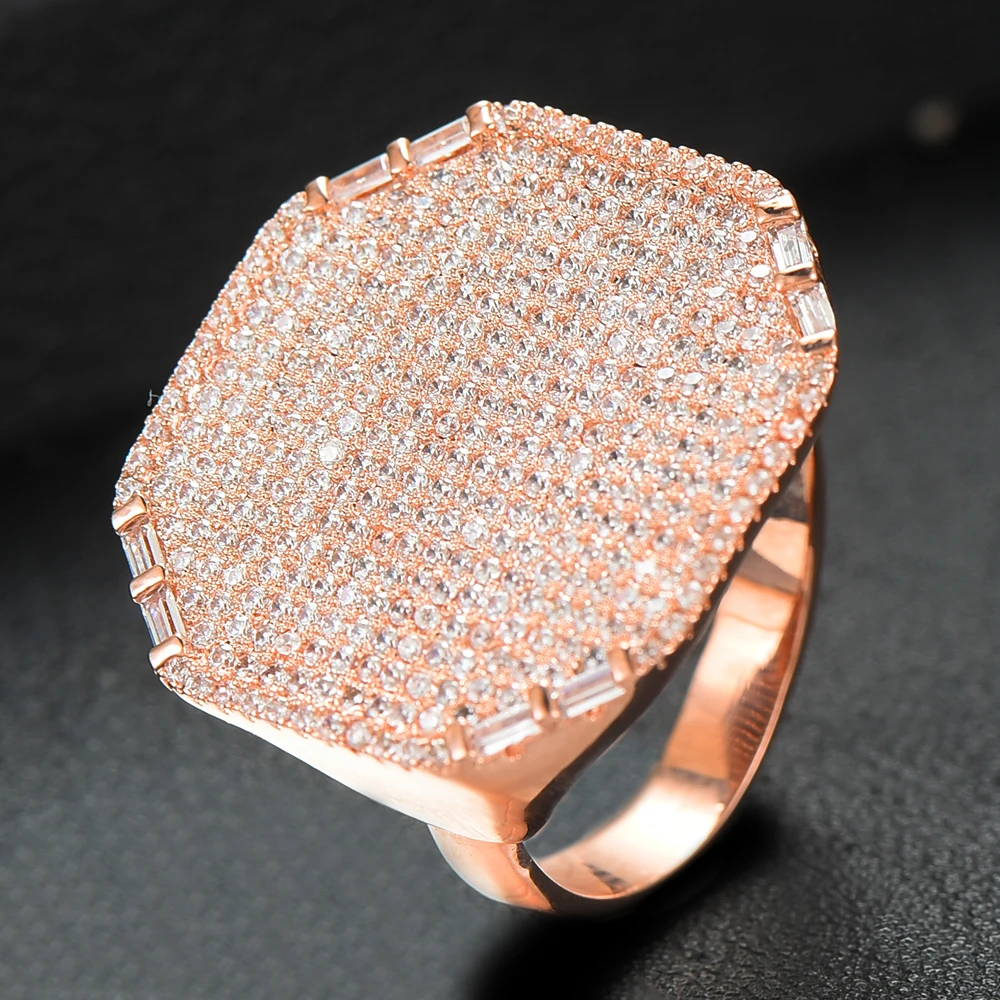 Pink GODKI Дубай, Африканское Большое Квадратное кольцо для женщин, полный кубический циркон, кольца на палец, ювелирные изделия, подарок на день Святого Валентина, новинка, хит - Main Stone Color: Pink