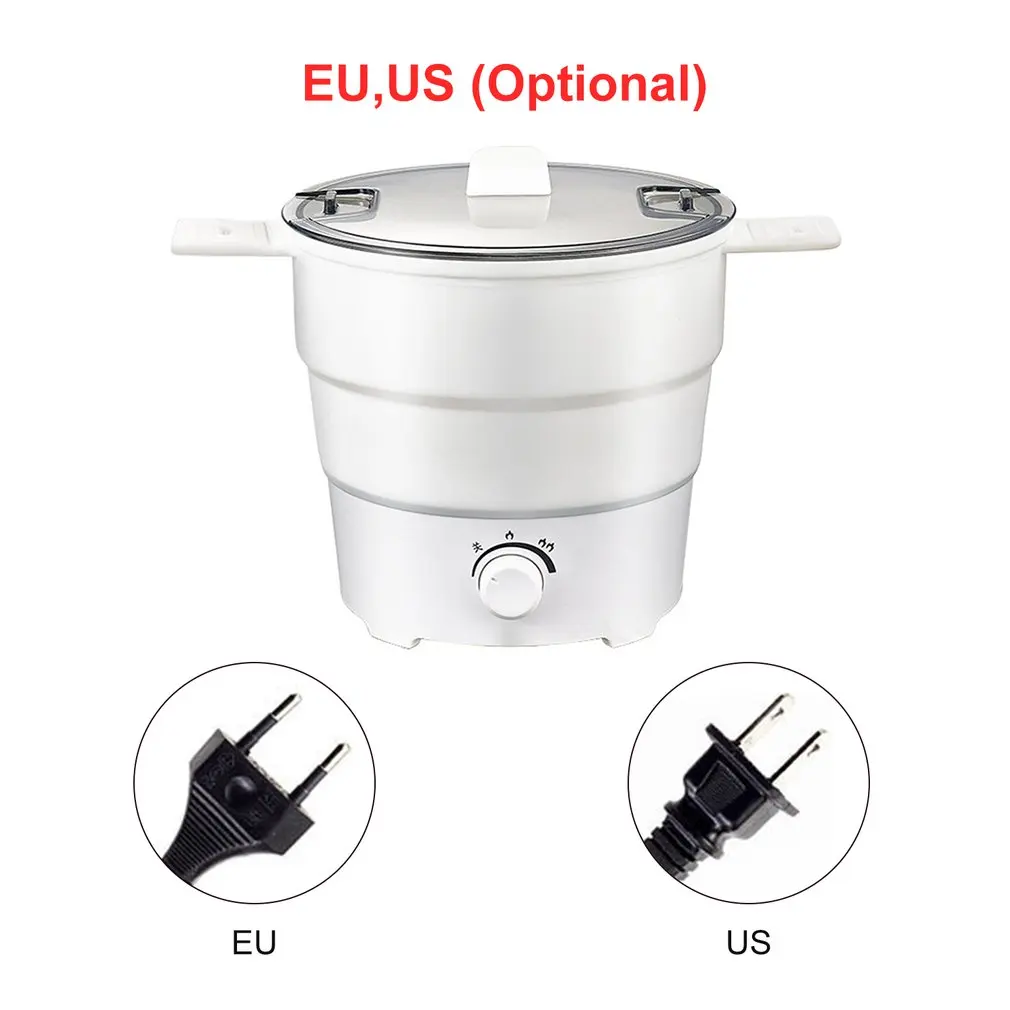 

Folding Electric Skillet Kettle Heated Food Container Heated Lunch Box Cooker Portable Hot Pot Cooking Tea Pot