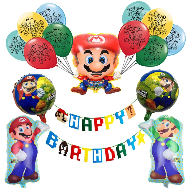 1 Набор Супер Марио фольгированные шары супергерой производитель игры латексные шары с днем рождения баннер детский душ вечерние декоративные детские игрушки