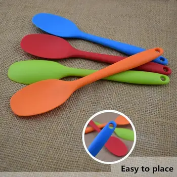 

Silicone Long Handle Spatula Non-stick Scraper Spoon Kitchen Cooking Utensil Silicone Spoon