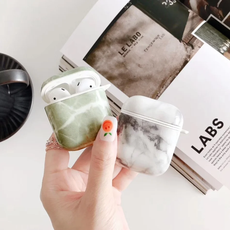 Чехол для наушников Airpods 2 чехол Роскошный Мраморный Жесткий Чехол для наушников чехол для наушников Аксессуары для Apple Air pods зарядная коробка