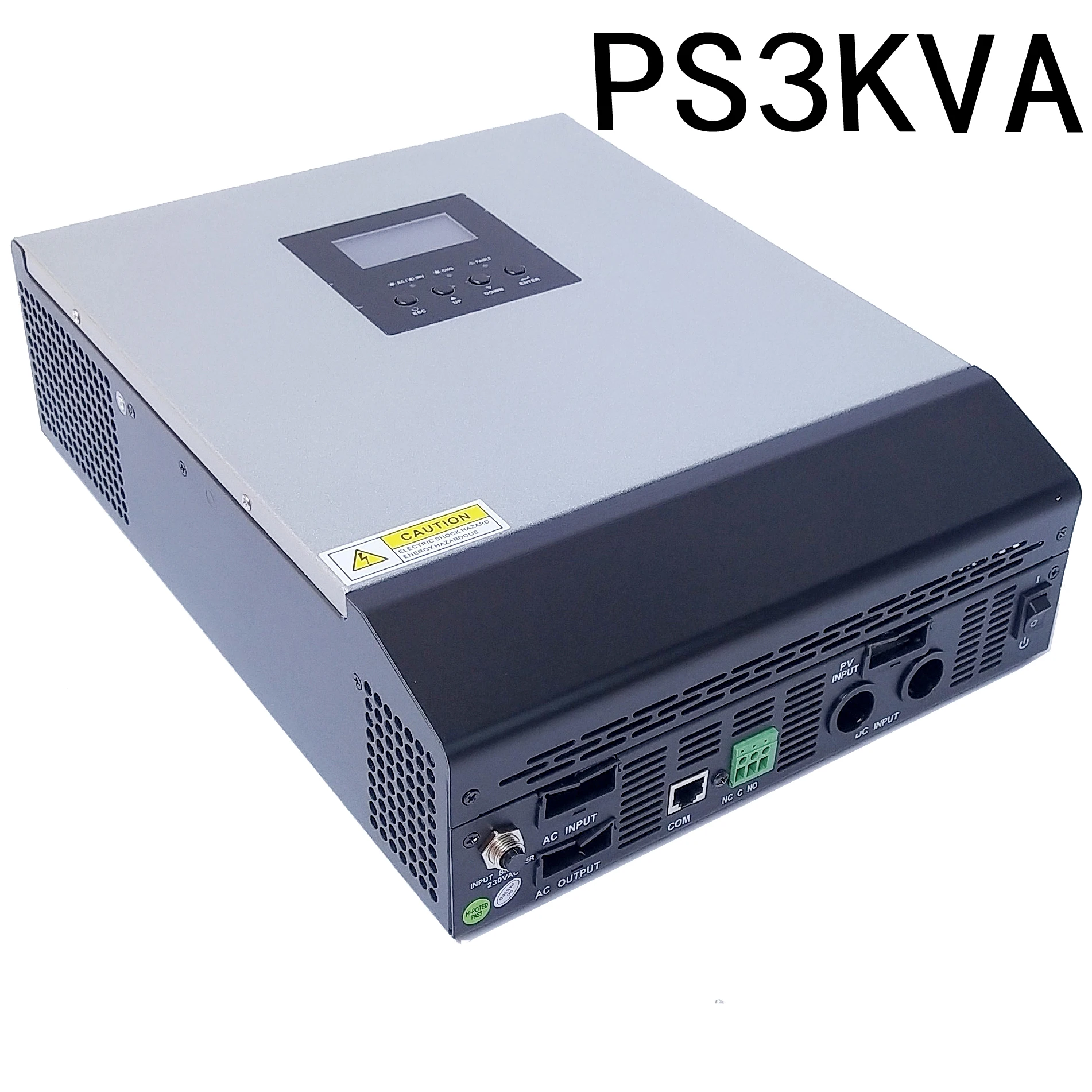 

PS3KVA Pure Sine Wave Inverter Hybrid Inverter 24VDC to 220VAC with 24V50A PWM Solar Charger Controller and AC charger