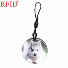 UID S50 1K 13,56 Mhz сменный NFC Брелок для ключей круговой собачий узор брелок перезаписываемый значок жетон Метка RFID карта контроля доступа 1