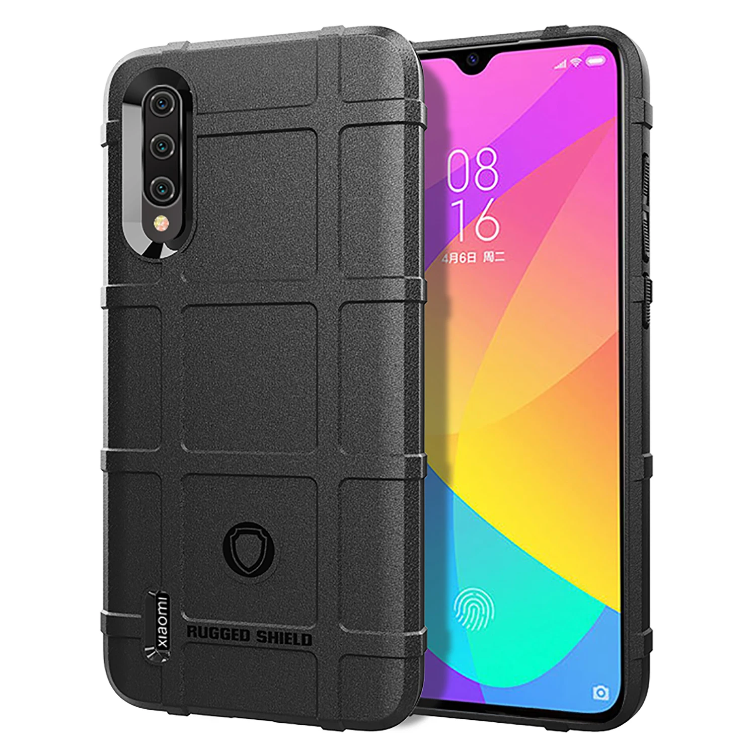 Противоударный чехол для Xiaomi Mi 9 Lite с защитой от царапин, углеродное волокно, чехол для телефона Xiaomi Mi 9 Lite - Цвет: Черный