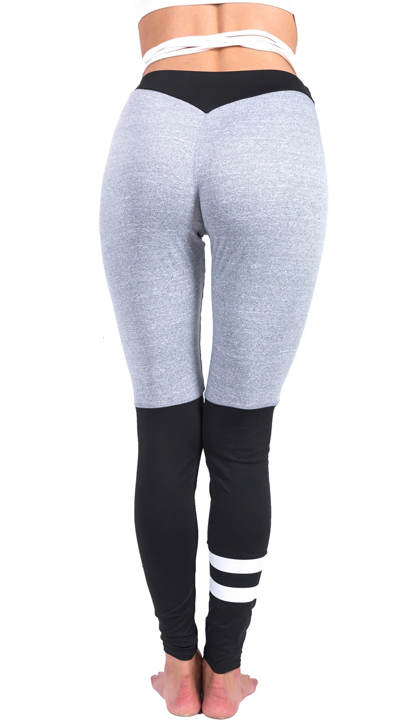 XC LOHAS Black Patchwork Grey Women Yoga Pants FitnessPants Sport Leggings High Elasticity Running Tights Gym Leggings Trousers