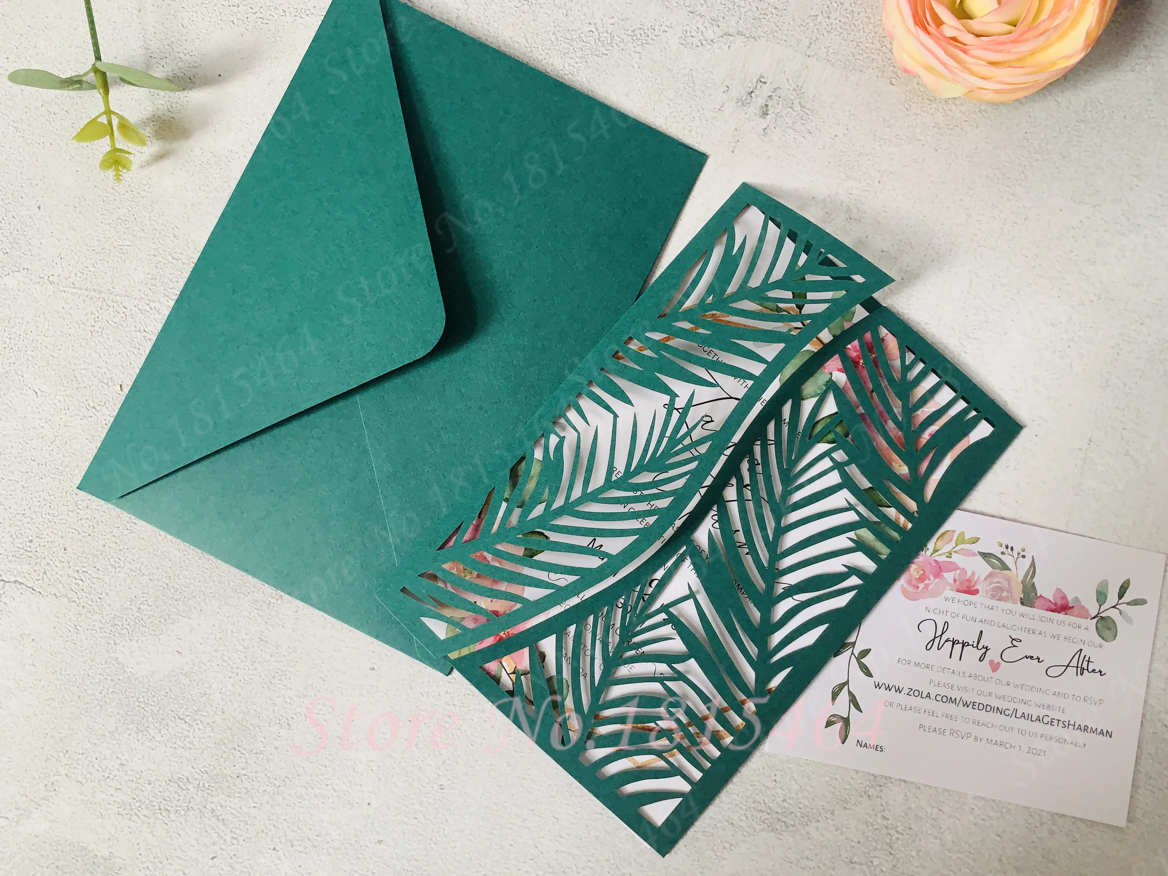 

2020 New Envelope Cards 50pcs Laser Cut Wedding Invitation Card Personalized Greeting Decor RSVP Card Anniversary Party Supplies