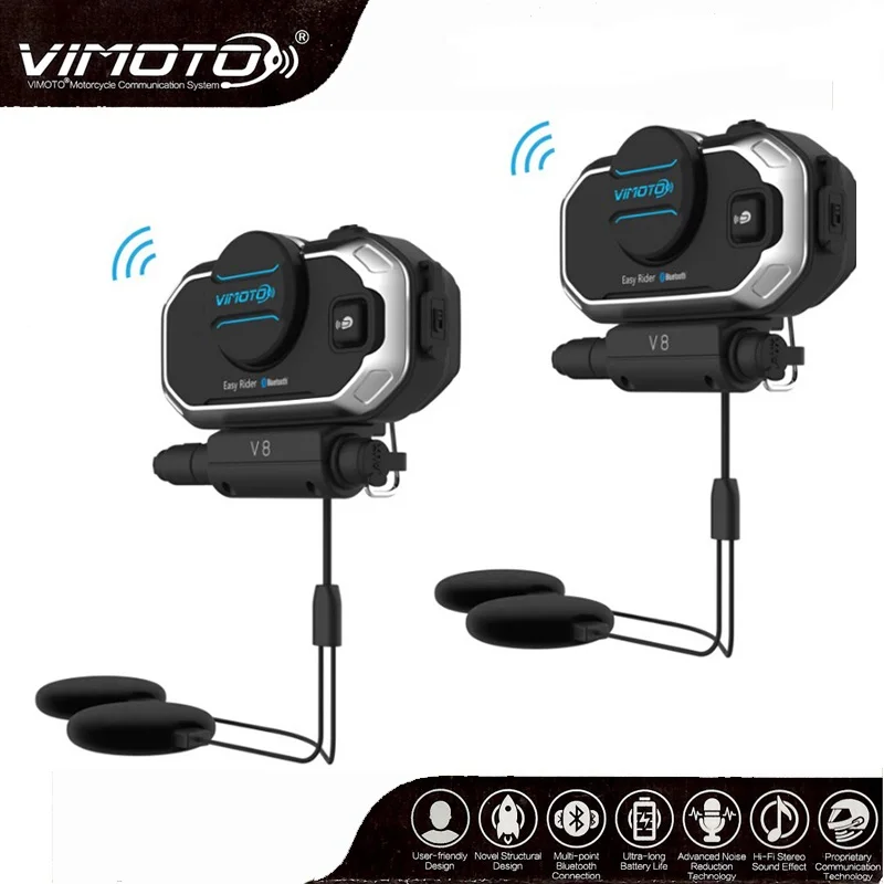 English Version Easy Rider vimoto V8 Helmet Bluetooth Headset Motorcycle Stereo Headphones For Mobile Phone and GPS 2 Way Radio