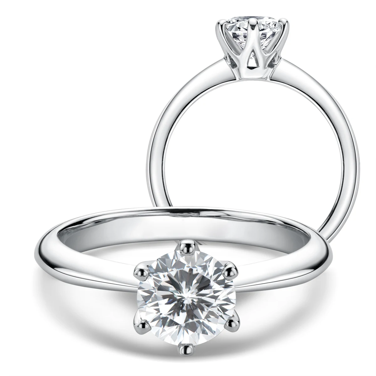 Moissanite Diamond Ring 925 Silver 0.5/1.0 Carat engagement rings wedding rings finger rings stone rings fashion ring fashion rings metal rings