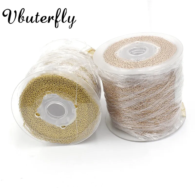 

1 meter 1.5mm/2mm Rose Gold/Gold/Silver Plated Stainless Steel O Chains Large Unfinished Jewelry Making Accessories Chains KL3GD