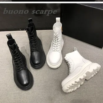 

2019 Qiū kuǎn quán niúpí hòudǐ shuàiqì duǎnxuē nǚ chūnqiū dān xuē 20/5000 2019 autumn full leather thick-soled handsome short b