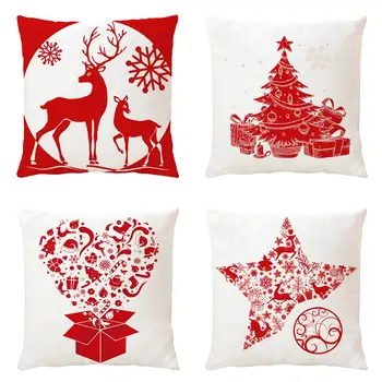 

2019 Christmas Deer Star Gift Cushion Cover Decorative Pillows Cover For Sofa Seat Soft Pillow Case 45x45cm Home Decor