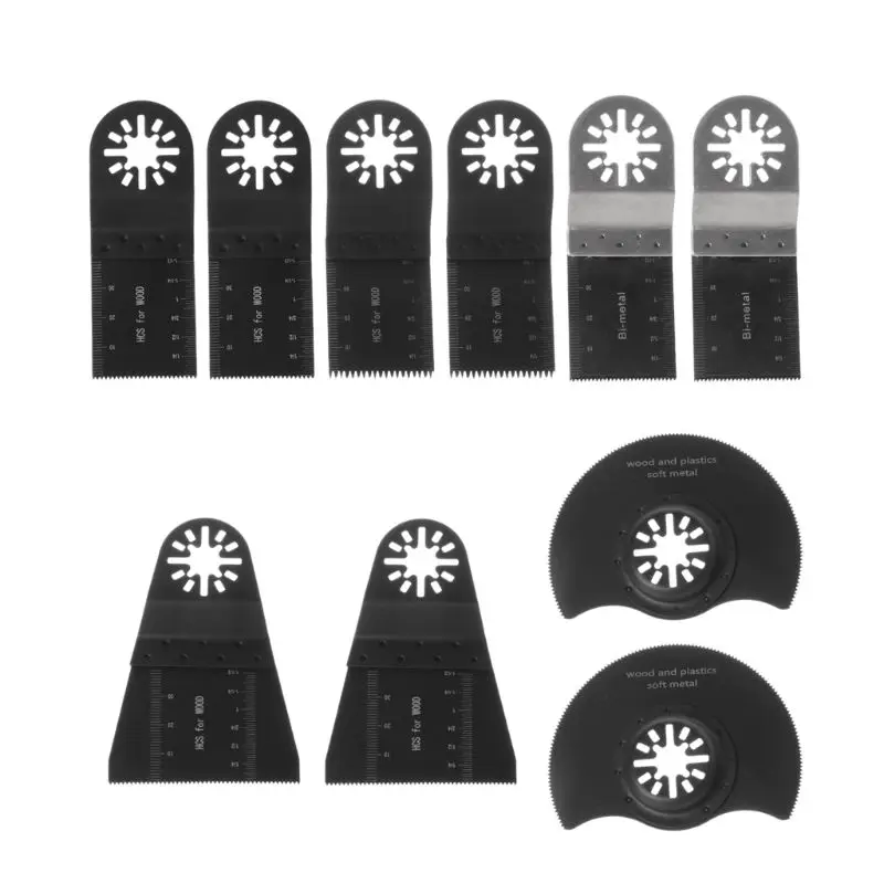 

10pcs/set Oscillating Multitool Saw Blade with Bi-metal Cutting Blades for Power Tools Carpentry Accessories