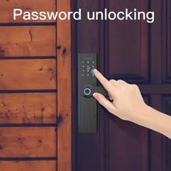 Fechadura eletrônica wifi para porta com app tuya, controle remoto, biométrico, impressão digital, cartão inteligente, senha, sistema de segurança para casa
