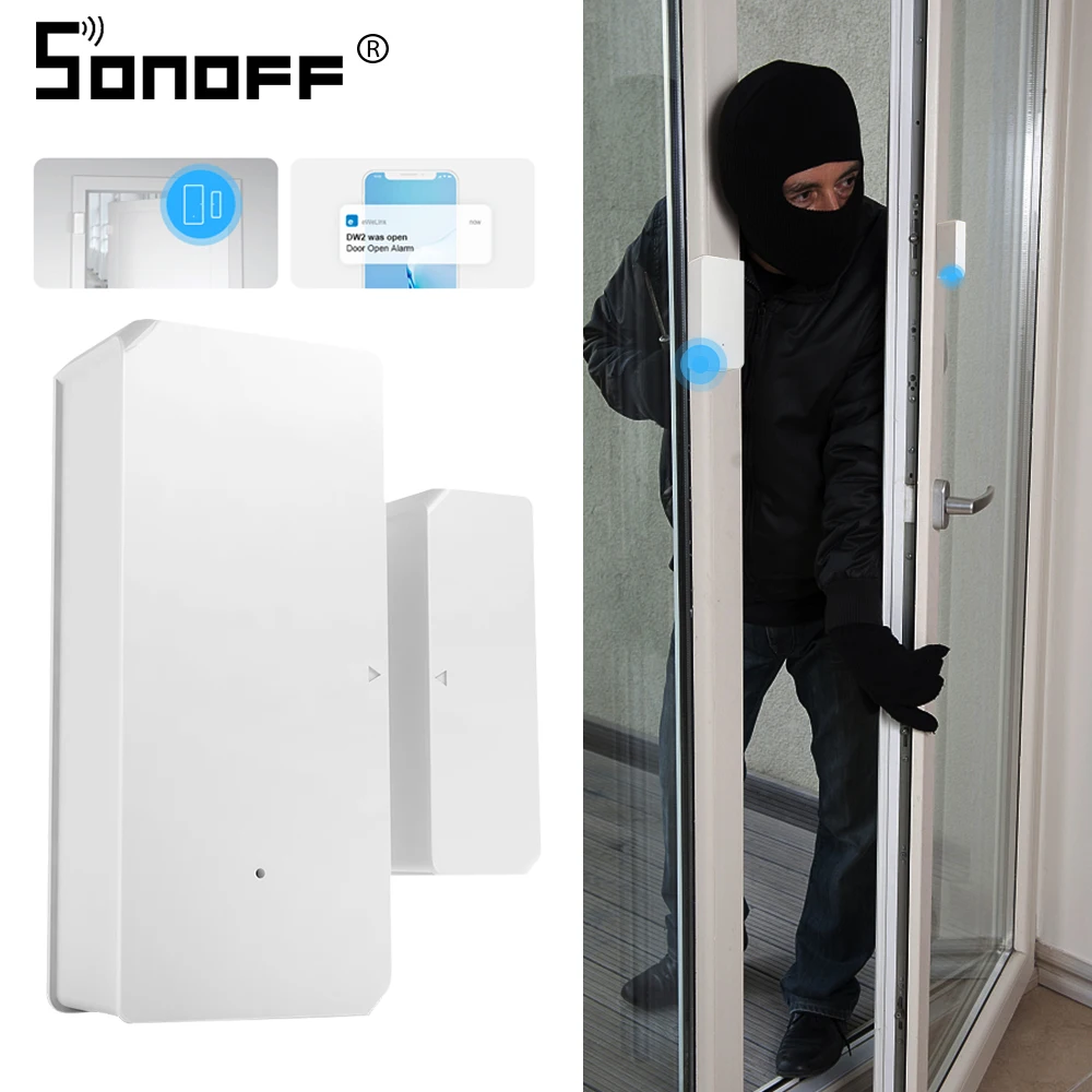 Датчик беспроводной Sonoff DW2 Wi-Fi датчик для окон и дверей работает с приложением