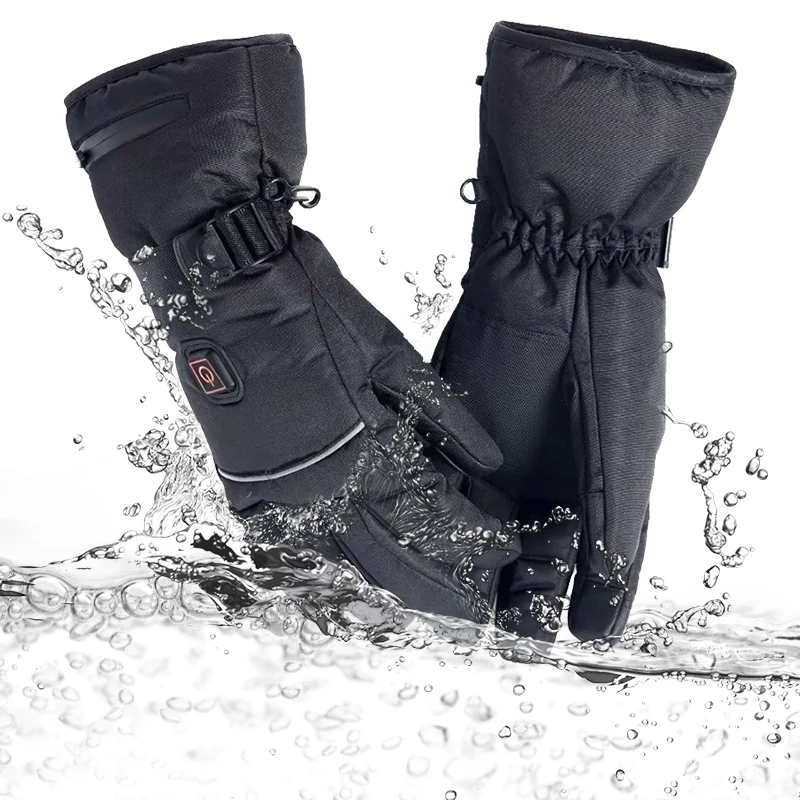 Electric Heated Gloves with Temperature Adjustment Lithium Batteries Gloves for Skiing Hiking Climbing Driving Cold Weather