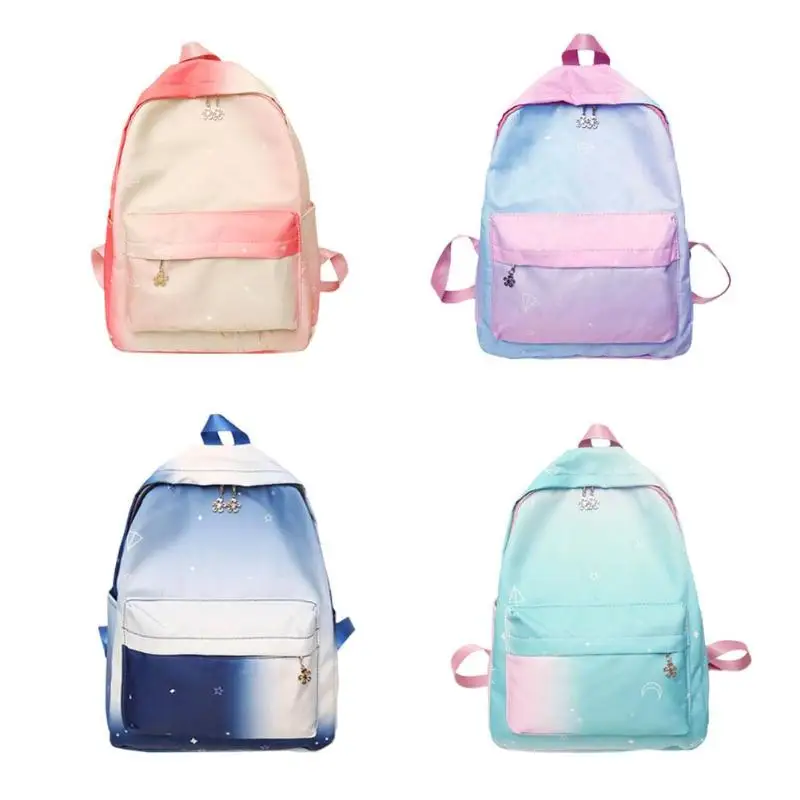 

Gradient Backpack Star Printed School Bag Student Large Capacity Rucksack