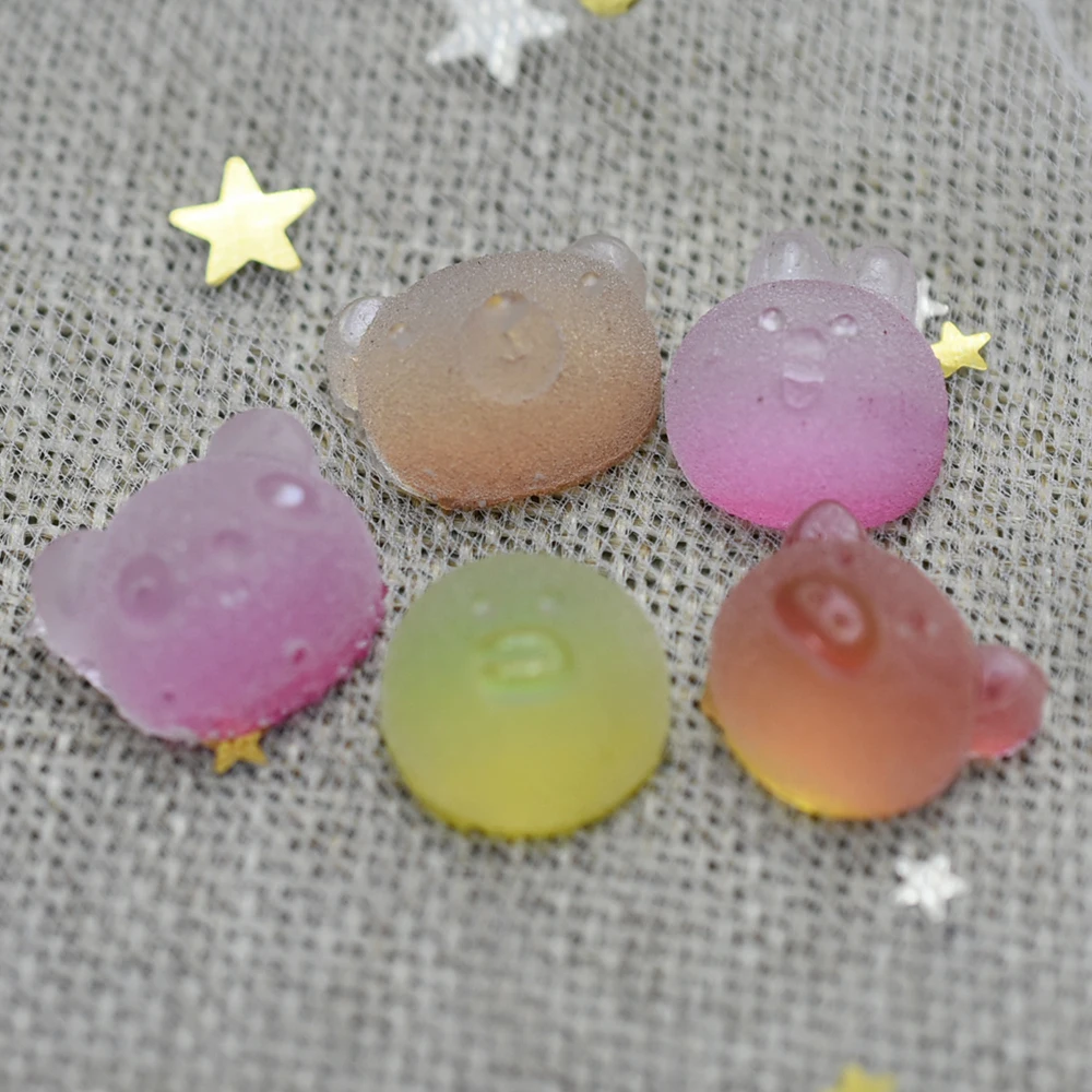 

100pcs/lot Resin flat back simulation food cartoon animal bear panda rabbit mix size Cabochon Scrapbook Embellishment DIY