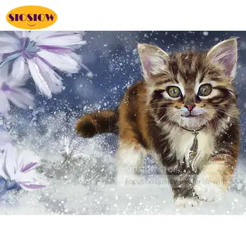 

5d Diy Diamond Mosaic Embroidery Cross Stitch Cat Diamond Painting Cats Rhinestones Full Square Animals Decorative Wall Pictures