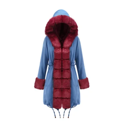 new fashion winter jacket women Imitation fur collar loose long parkas big fur outerwear - Цвет: Style 15