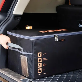 

Car Trunk Organizer with Lid for SUV Waterproof Collapsible Durable Sturdy Organizer Trunk Non Slip Bottom
