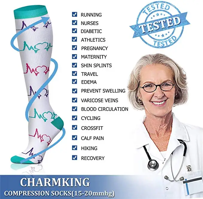 8 Styles women socks compression socks Men fit for Diabetic, Varicose Veins, Travel Hiking Running Cycling
