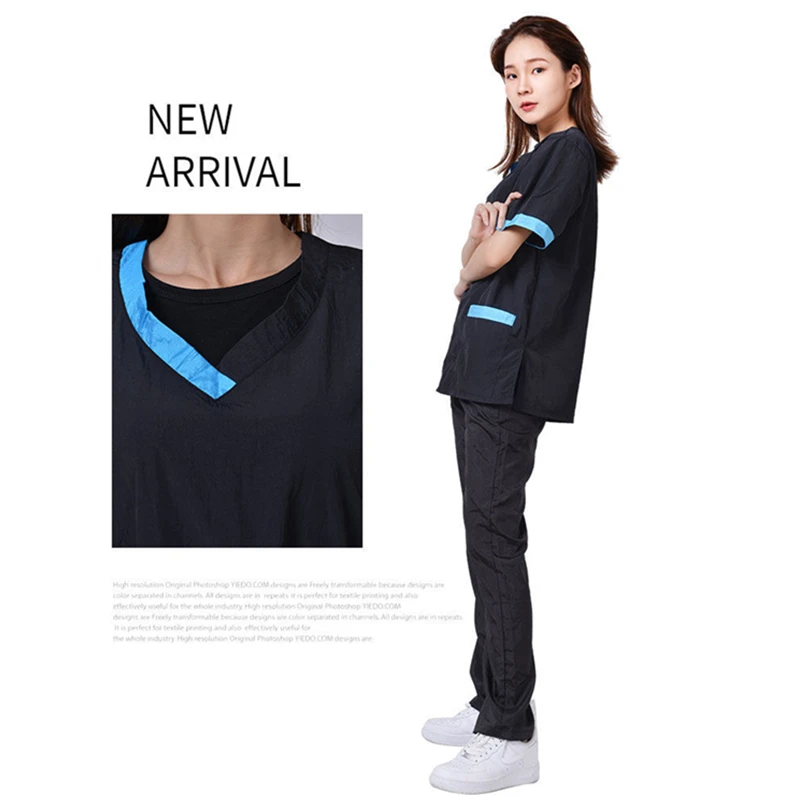 Custom LOGO Pet Shop Groomer Work Clothes Suit Waterproof Anti-static Pet Overalls Salon Barber Hairdresser Apron G1004 2