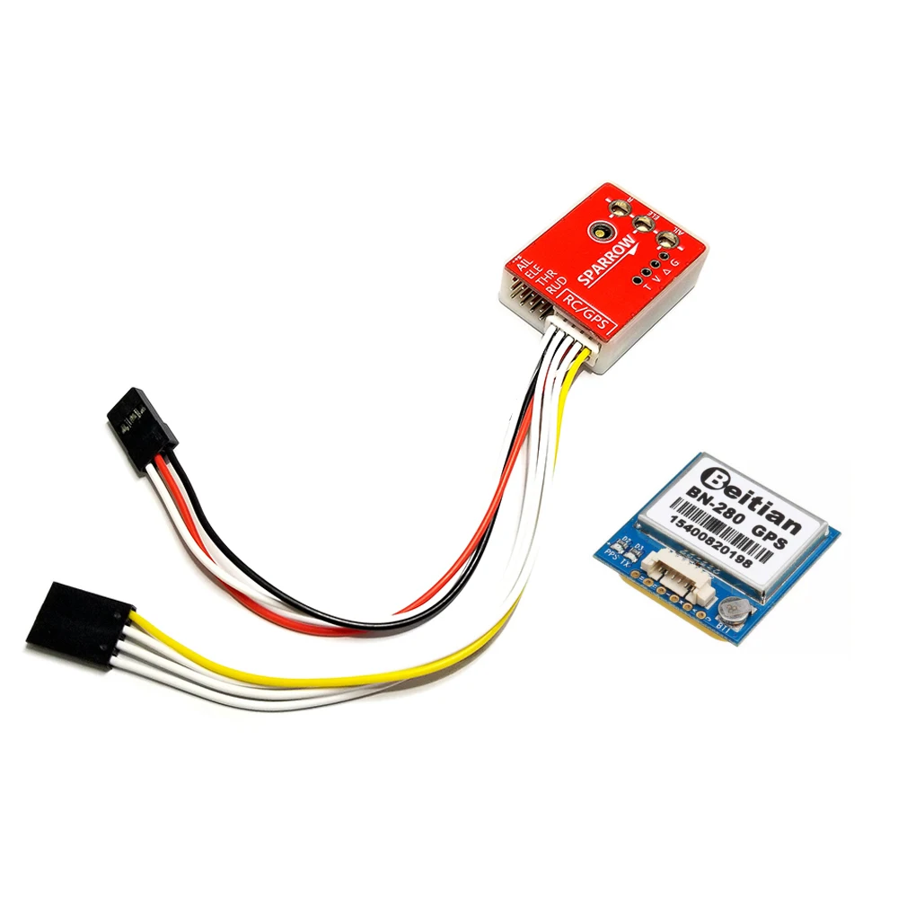 

AFPV SN Sparrow FC Flight Controller Stabilizing 6-Axis Gyro With BN-280 GPS Module for FPV RC Airplane Fixed-Wing