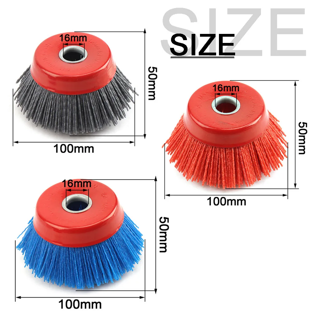 SSXPNJALQ 100mm Abrasif en Nylon Brosse for Roue 2AS Machine de Taillage de Polissage Meule Brosse m/étallique Roue Outils Serrurier