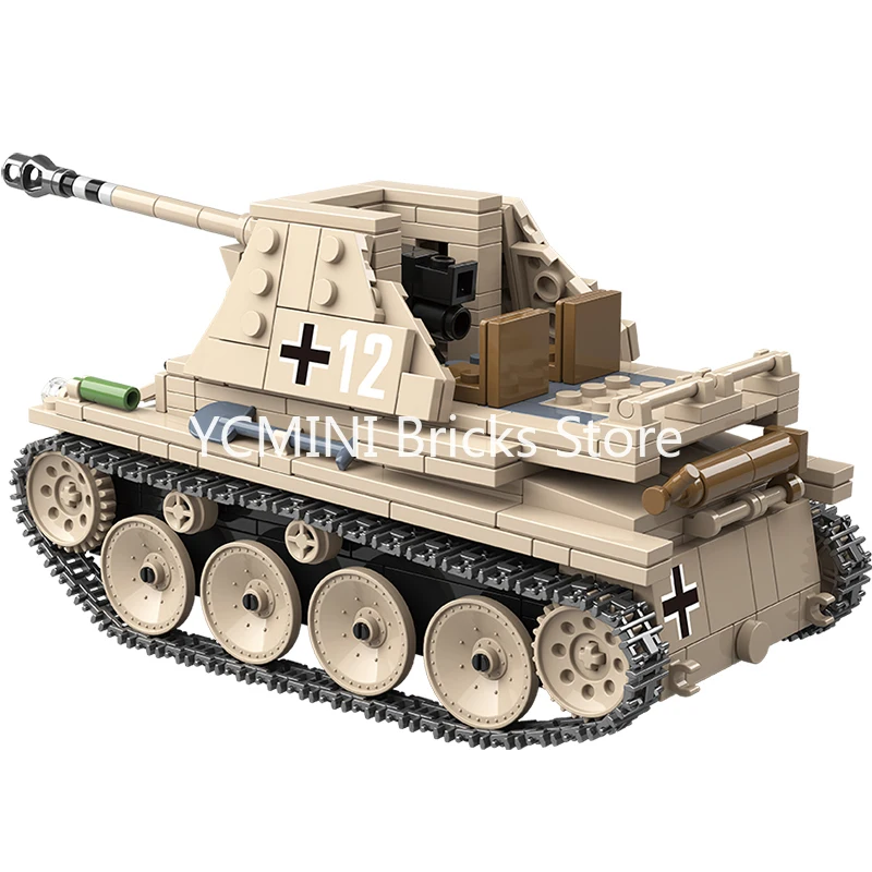Конструктор для Lego 608 шт. военный самопистолет антитанк немецкий танк Второй