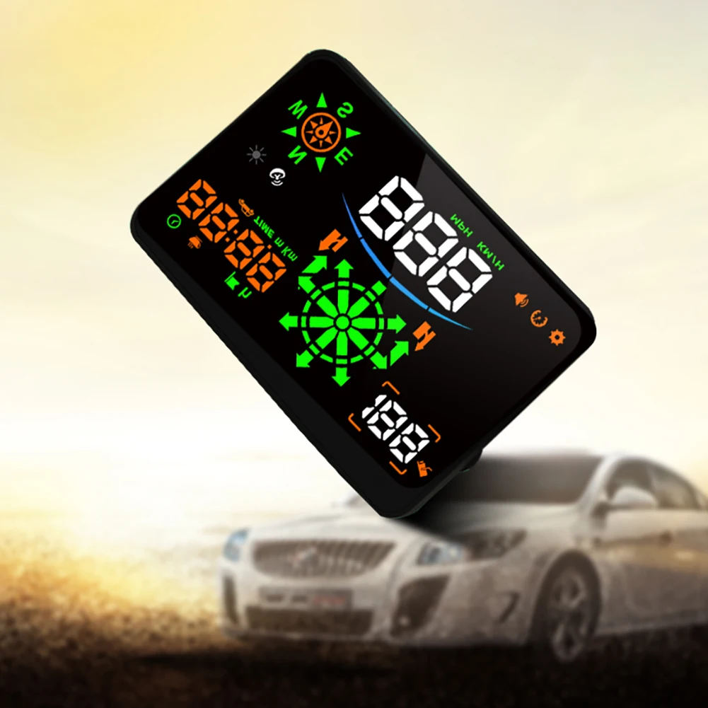 

5.5inch HUD Head-Up Display Car-styling Hud Display Overspeed Warning Windshield Projector Alarm System Universal Auto