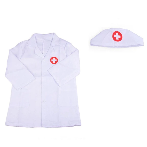 Children Doctor Role Play Costume Dress-Up Set Lab Coat Medical Kit Cosplay for Toddler Scrub Additional Tools | - Цена: 581,46 - 592,46 руб.