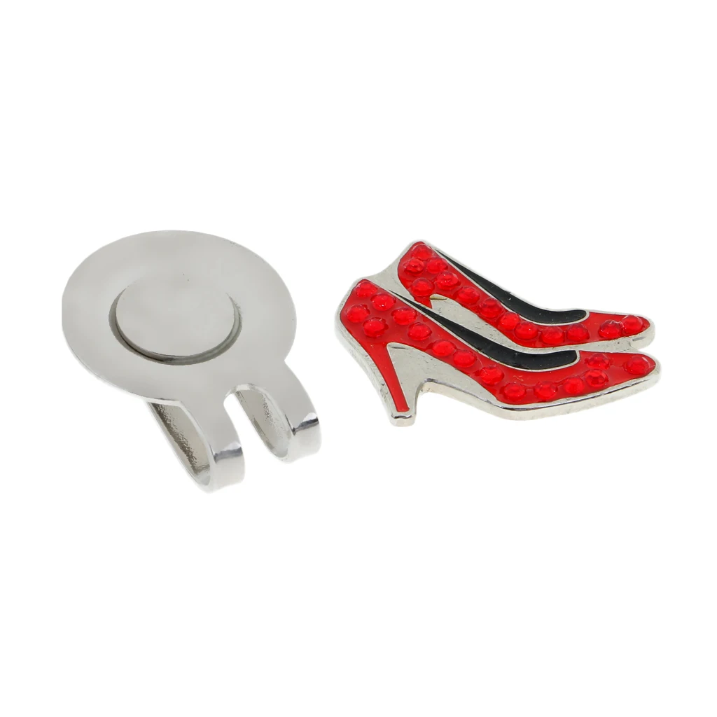 Shiny High-heels Magnetic Hat Clip Golf Ball Marker Fit for Golf Cap Visor
