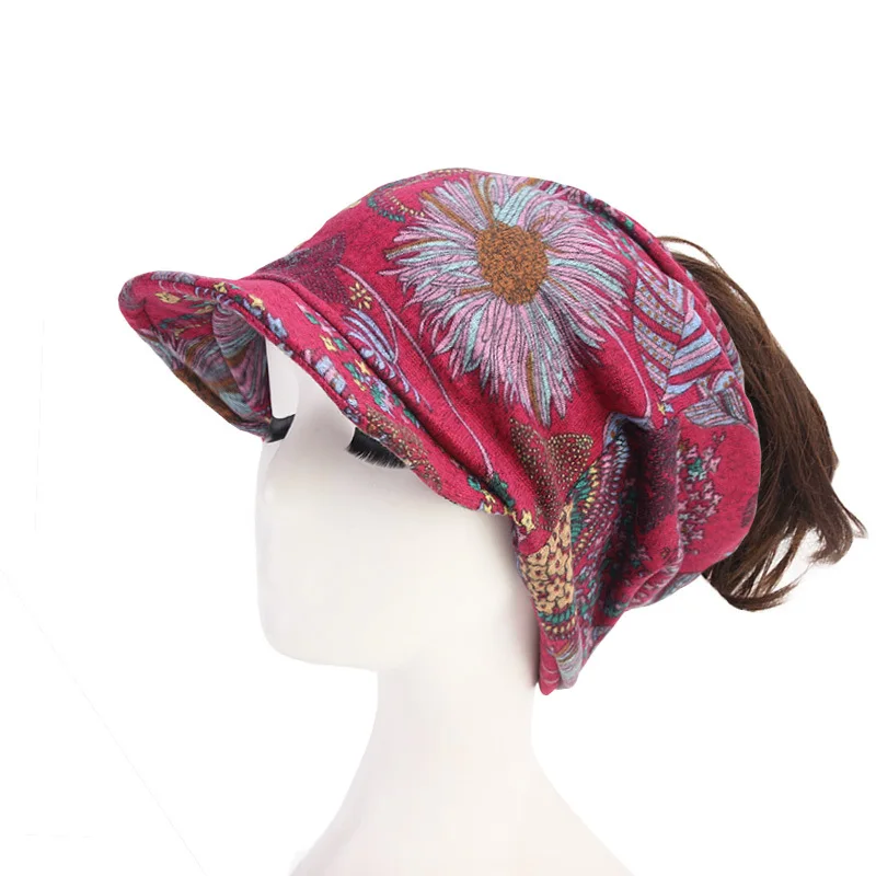Helisopus, женская зимняя теплая шапка «конский хвост», новая шерстяная шапка, мешковатая шапка для девушек, Повседневная Хип-хоп мода, Skullies, теплая шапочка-бини - Цвет: Rose Red