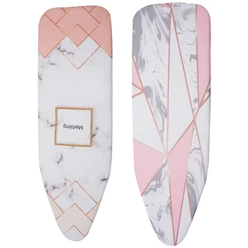 

NEW-2x 140X50CM Fabric Marbling Ironing Board Cover Protective Press Iron Folding 2 & 3