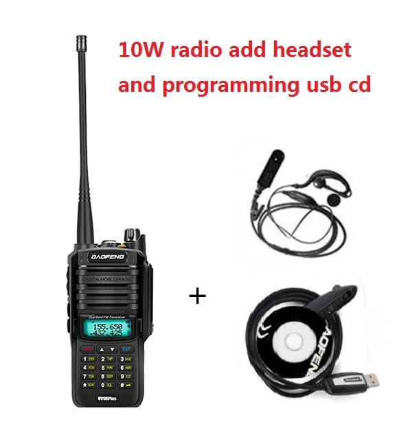 radio ad headset cd Длинная рация Baofeng UV 9R плюс обновленная версия uv-9r cb радио comunicador Водонепроницаемая рация uv-9r плюс рация - Цвет: radio ad headset cd